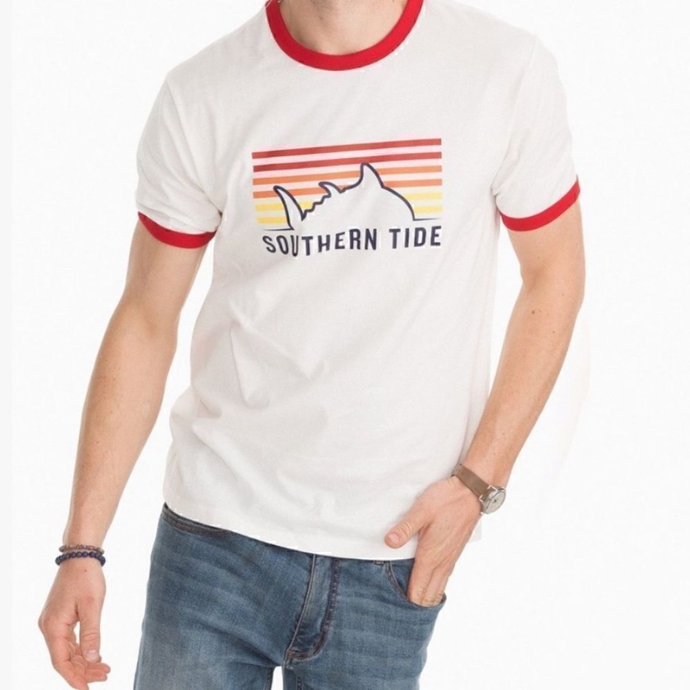 Southern Tide Mens short sleeve Ringer Tee size Lg- new in package